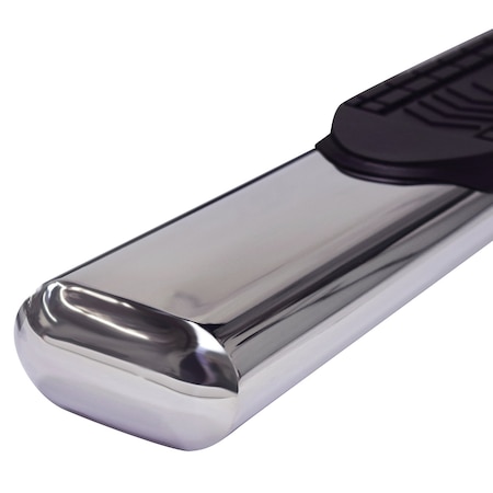 Trailfx With Step Pads, 6" Oval Bent Side Bars, Polished, Stainless Steel, With Welded End Caps A8252S